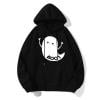 Wyzesi Sweatshirts Noirs Cardigan Imprimé Ensemble à Capuche Mode Décontractée pour Hommes Automne Hiver Haut de Sport