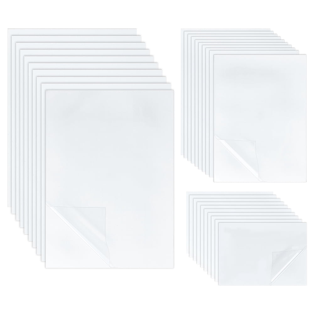 65 Sheets A4/A5/A6 PET Laminating Sheets Self-Adhesive Glossy Cold Laminating Film Waterproof Laminate Sticker for Photo Painting
