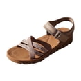 thumbnail image 3 of Rotm Sexy Shoes for Women Women's Platform Wedge Heel Sandals - Open-Toe Adjustable Elastic Strappy, Comfortable Insole Khaki,6, 3 of 6