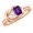 Amethyst, variant on 1 Carat Emerald LAB GROWN Emerald and LAB GROWN Diamond Engagement Ring (0.5ct Center, AAAA Heirloom Quality) RIPS104W3AM 14K Rose Gold