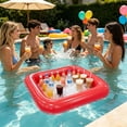 thumbnail image 5 of Inflatable Pool Bar Drinks Cooler with Cup Holders Thickened PVC Floating Beverage Tray for Summer Pool Party Outdoor Entertainment, 5 of 6