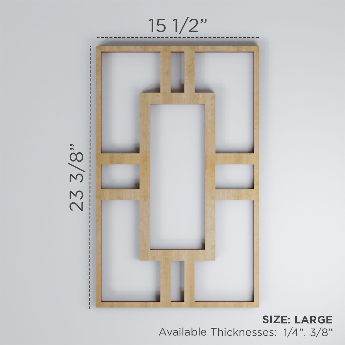 Ekena Millwork 15 1/2"W x 23 3/8"H x 1/4"T Large Hastings Decorative Fretwork Wood Wall Panels, Birch
