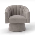 thumbnail image 2 of SEYNAR 360° Upholstered Swivel Accent Chair, Velvet Fluffy Lounge Sofa Chair for Living Room(Grey), 2 of 9