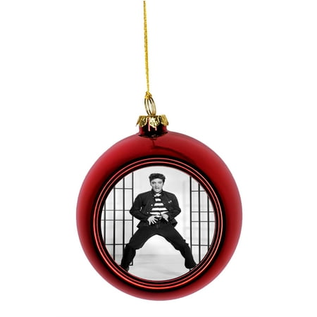Hamilton Hall Christmas Dance Elvis Presley Jailhouse Rock Dance Bauble Christmas Ornaments Red Bauble Tree Xmas Balls ()