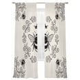 thumbnail image 7 of Vintage Bees Crowns Sheer Curtains 96 Inch Length 2 Panels Set, Rustic Leaves Rings Burlap Voile Window Treatment Semi Sheer Long Curtains Drapes for Bedroom/Living Room/Kitchen 52"x96"x2, 7 of 7