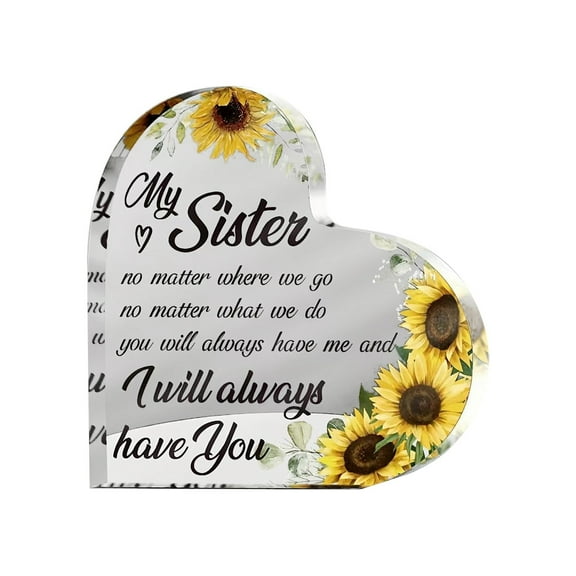 Religious Gifts for Women Christian, Inspirational Gifts with Bible Verse Plaque, Sunflower Christian Home Desk Decor Ornaments, Religious Gifts Acrylic Heart Keepsake
