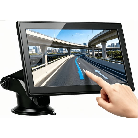 Carplay Screen for Car, 7" Wireless Carplay & Android Auto, Portable HD Touchscreen with Mirror Link, GPS Navigation, Voice Control, Hands-Free Calling, Bluetooth/AUX/FM, Plug & Play Car Play Screen