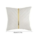 thumbnail image 3 of Luxurious Velvet Throw Pillow Cover 45x45cm - With Gold Leather Accent, Elegant Decor for Sofa, Bed & Living Room, 3 of 4