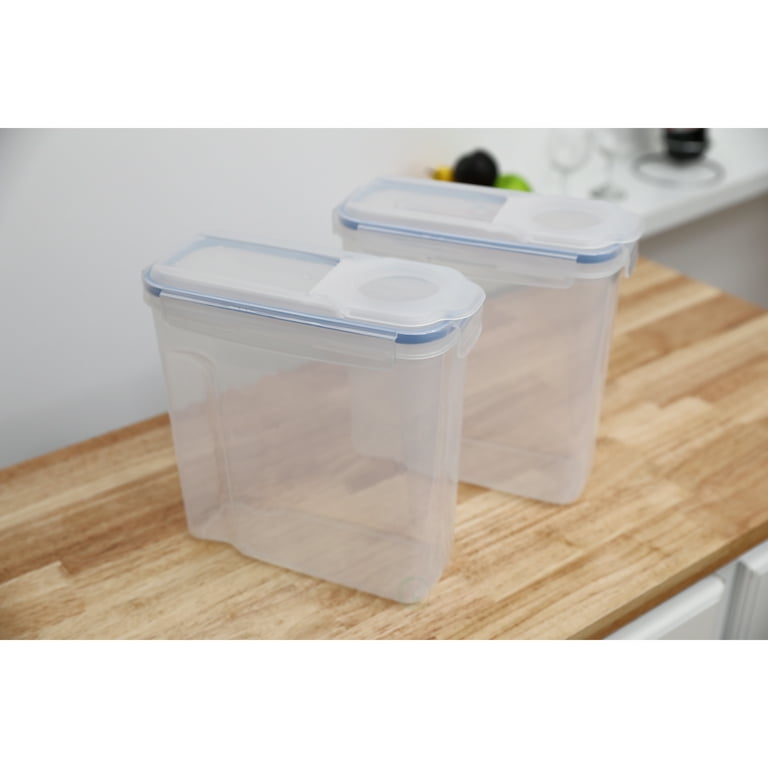 Basicwise Small BPA-Free Plastic Food Cereal Containers with Airtight Spout Lid (Set of 2)