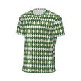 thumbnail image 6 of Wukai Light Green Squares Print Men's Short-Sleeved Mesh T-Shirt,Quick-Dry Short Sleeve Workout T-Shirt-X-Small, 6 of 8