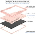 thumbnail image 2 of Case for Samsung Galaxy Tab S10 FE Plus 13.1" 2025 SM-X620/SM-X626/SM-X626B, Heavy Duty Shockproof Rugged Case with Stylus Holder & Built-in Stand Cover for Kids Girls Boys, Rosegold, 2 of 8