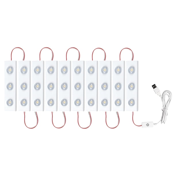 Lámpara frontal de espejo Irfora Bombilla para espejo de maquillaje, luz suave, atenuación continua, interruptor de barrido manual con alimentación USB, luz de relleno para tocador de baño (10 bombill Irfora Lámpara frontal de espejo
