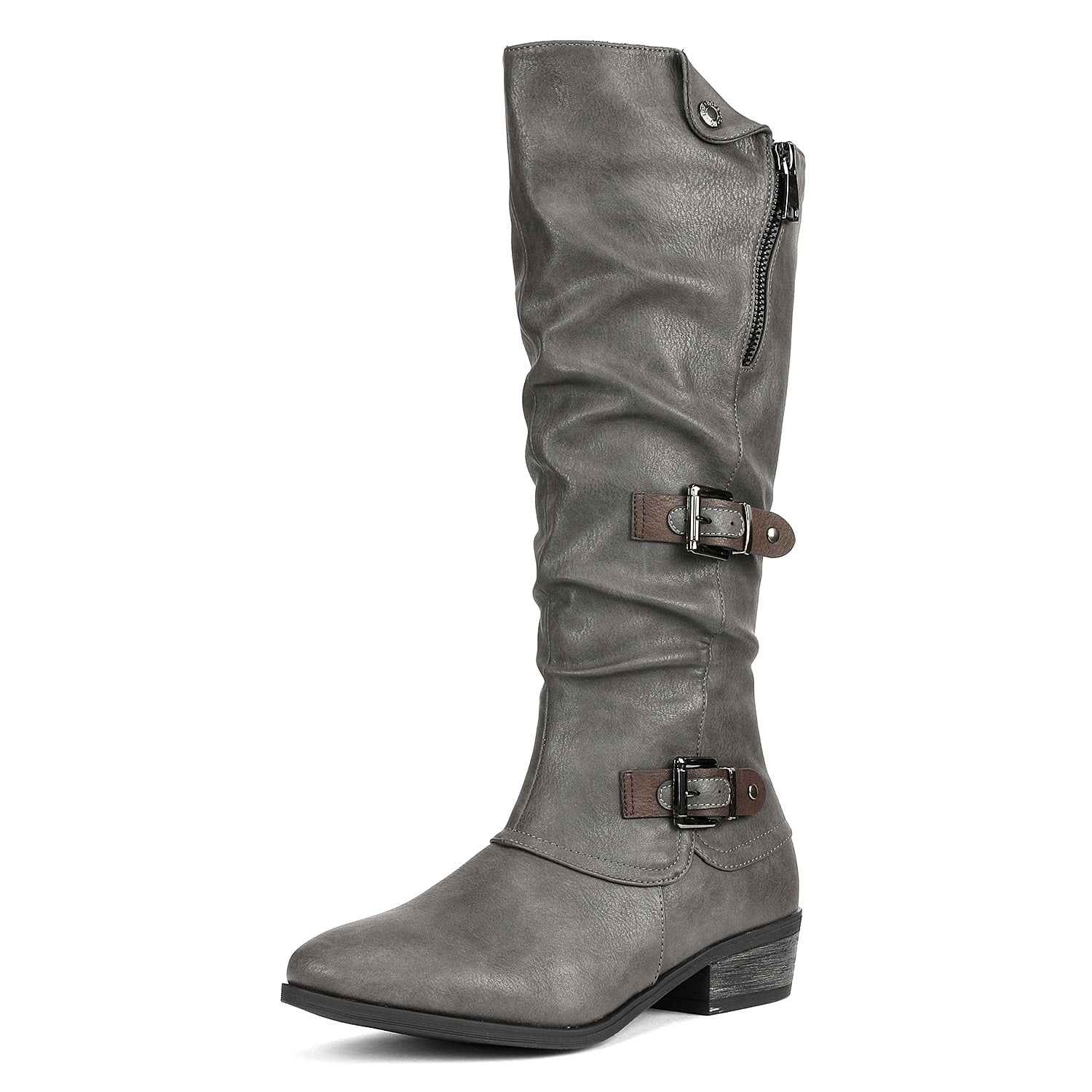 womens grey leather riding boots