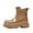 Brown, variant on Fashionable Japanese Style Platform Ankle Rain Boots for Women - Solid Color Rubber Shoes with Thick Sole