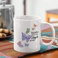 thumbnail image 3 of 1pc, Funny Coffee Mug, 11oz Ceramic Coffee Cups, Water Cups, Summer Winter Drinkware, 'Butterflies APPEAR WHEN Angels ARE NEAR' mug,Best Gift For Friends, 3 of 5