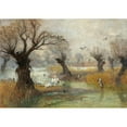 thumbnail image 3 of Hugo Charlemont 24x18 Black Modern Framed Museum Art Print Titled - Pelicans on the River Bank, 3 of 5