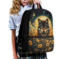 thumbnail image 3 of Uourmeti Wolf Sunflower Pattern Large Capacity Backpack for Work Outdoor, Multiple Pockets Daypack Lightweight School Backpack, 3 of 6