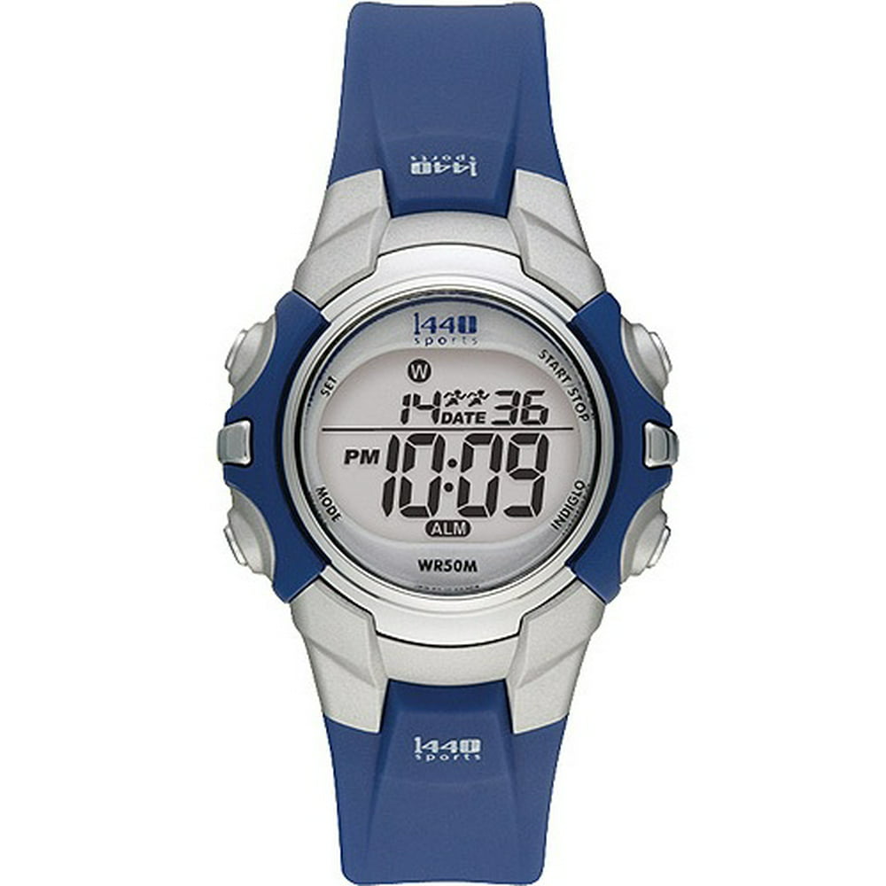 Timex Timex Women S T5j131 1440 Sports Digital Blue Resin Strap Watch