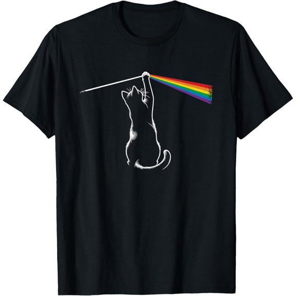 Funny Cat Rock Music Gift Men Kids Women Funny Cat T-Shirt men and women can wear, black, white, gifts