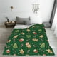 thumbnail image 5 of Balery green Christmas Element Manta de Felpa Suave y Acogedora – Cobija de Franela Aterciopelada para Cama, Lavable y Cálida para Sofá, Mascotas, Transpirable-50"x40", 5 of 7