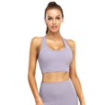 thumbnail image 2 of Arlun Sports Bra for Women High Support Comfortable and Stylish Activewear for Home Yoga and Exercise Solid Color Stretch Racerback Casual Bras for All Season Purple XL, 2 of 5