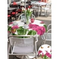 thumbnail image 5 of Outdoor Tablecloth with Umbrella Hole for Patio/Picnic/Party/Camping, Pink Spring Floral Waterproof Table Cloth Round Cover Washable, Butterfly Farmhouse (Dia 54"), 5 of 8
