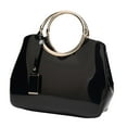 thumbnail image 2 of Bolso de mano para mujer, bolso de hombro, gran capacidad, ligero, de piel sintética, regalo para mujer Negro, 2 of 9