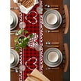 thumbnail image 3 of Valentine'S Day Hearts Texture Plaid Table Runner Wedding Party Dining Table Runner Placemat Home Kitchen Table Decor, 3 of 5