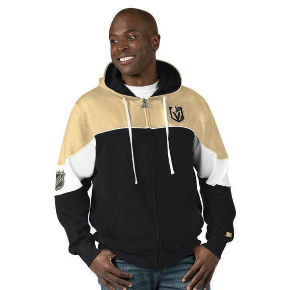Men's Starter  Black/Gold Vegas Golden Knights Power Forward Full-Zip Hoodie