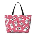 thumbnail image 2 of Xecao French Bulldog for versatile beach bag for women includes zipper pockets and waterproof material, ideal for vacations and adventures., 2 of 7