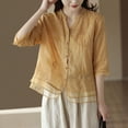 thumbnail image 4 of Summer Tops for Women Exercise Shirts Women Full T Shirts for Tops And Tees Loose Fit Athletic Long Sleeve T Shirt Set Shirt Short Sleeve Dry Wick Tee Womens Loose Fit Yellow L, 4 of 5