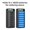 thumbnail image 4 of Estuche para Banco de Energía 16x18650 de 20000 MAh, Carga Rápida, 22,5 W + 15 W, Soporte de Carga Inalámbrica, Caja para Banco de Energía para Exteriores con Luz LED, A, 4 of 5