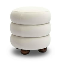 TOV Furniture Stefanie Cream Velvet Ottoman