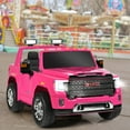 thumbnail image 3 of Gymax 12V Licensed GMC Kids Ride On Car 2-Seater Truck w/ Remote Control Pink, 3 of 9