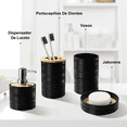 thumbnail image 4 of "Juego De Accesorios Baño 4 Pzs Dispensador Bambú Y Plástico Belug Negro ", 4 of 5