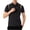 Black, variant on Men's Collared Color Block Shirt Short Sleeve Button V Neck Slim Fit Top