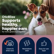 Vetnique OticBliss Dog Ear Cleaning Ear Wipes for Dogs and Cats, 100ct