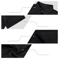 thumbnail image 7 of VgaVtl Short Sleeve Mens Polo Shirts Cotton Linen Summer Mens Collared Shirt Button Black Soft with Pocket Plain Shirts, 7 of 7