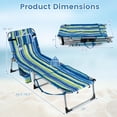 thumbnail image 3 of Gymax 2PCS Tanning Chair w/Face Arm Holes 4-Level Backrest & Head Pillow Side Pocket, 3 of 10