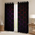 thumbnail image 2 of Feelyou Honeycomb Curtains Pack of 2 (42x84 Each), Abstract Purple Red Curtains Blackout, 2 of 6