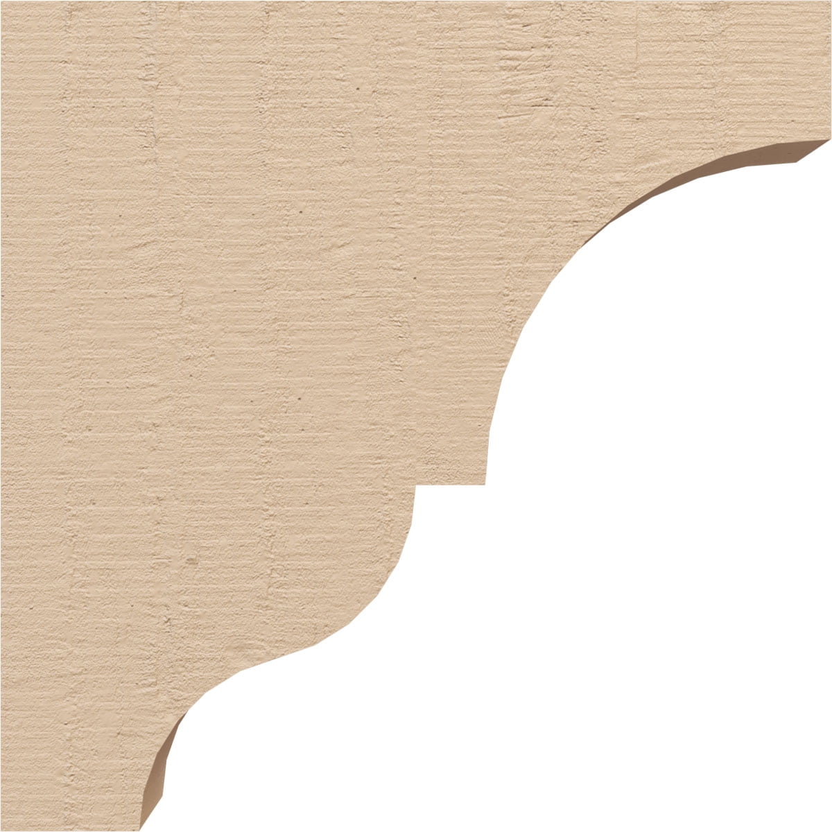 2"W x 10"D x 10"H Thin Asheboro Rough Cedar Woodgrain TimberThane Corbel, Primed Tan