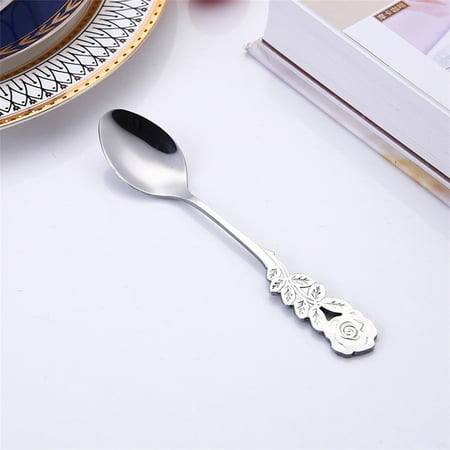 

Tiitstoy Creative Stainless Steel Rose Spoon Coffee Stirring Spoon Dessert Spoon Couple Spoon Multicolor