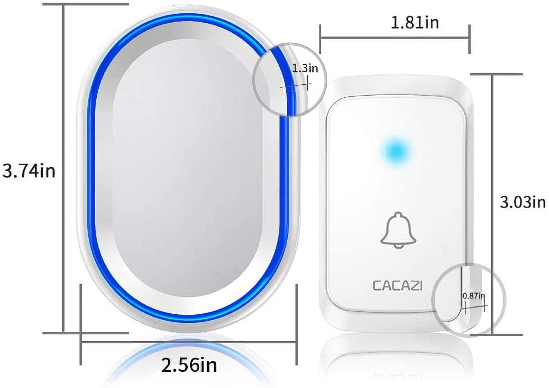 Wireless Doorbell, Waterproof Door bell Chime Operating at Over 1000 Feet with 4 Volume Levels, 58 Melodies (White)