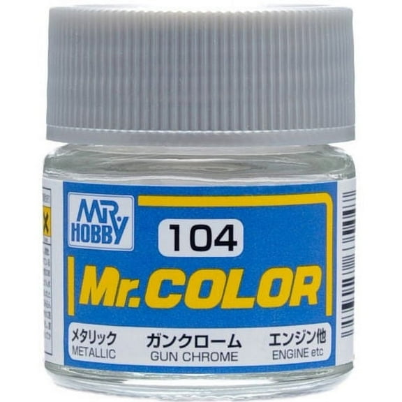 GSI Creos MR. Hobby MR. Color C104 Metallic Gloss Gun Chrome Gunmetal Paint 10mL for Plastic Models Craft Hobby