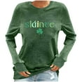 thumbnail image 2 of qolati St Patricks Day Shirts for Women Irish Shamrocks Clovers Graphic T-Shirt Holiday Party Casual Long Sleeve Tunic Tops Green XL, 2 of 4