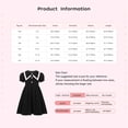 thumbnail image 7 of TSSOE Kids Girls School Uniform Dress Contrasting Trim Collar Puff Sleeve Button Down Summer Casual T-Shirt Dress White 13-14, 7 of 7