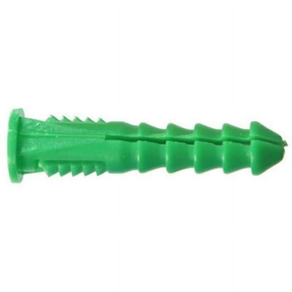 Hillman 370332 Ribbed Plastic Anchor, Green, 12-14-16 x 1.5" , 50-Pack, Each