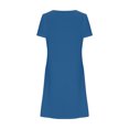 thumbnail image 5 of Antinious Womens Dresses for Party,Ladies Casual Beach Dress,Holiday Dresses for Women Solid Short Short Sleeve-Neck Mid-Calf Dress,Blue,L, 5 of 5