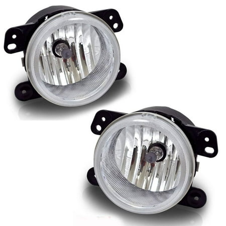 Jeep Wrangler Fog Lamp - Fog Lights For Chrysler 300 Chrysler 300 3.5L Touring 2005-2010 PT Cruiser 2006-2009 Dodge Magnum 2005-2008 Journey 2009-2010 Jeep Wrangler 2007-2011 (OE Style Clear Lens w/Bulbs)