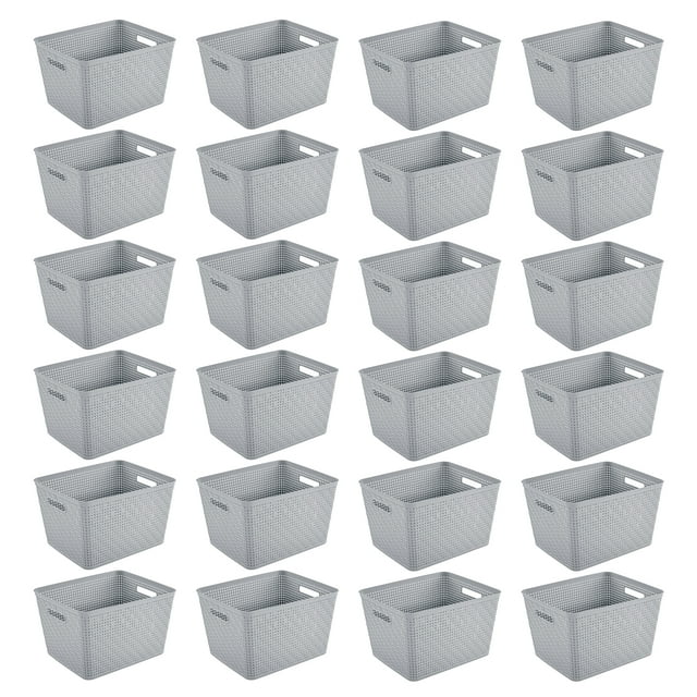 Sterilite 14"Lx8"H Rectangular Tall Basket for Home Organization (24 Pack)